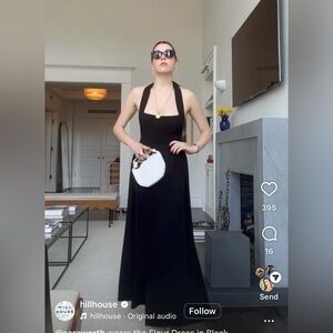 Hill House Home Halter Fleur Midi Dress, Black Jersey Sold Out Ellie